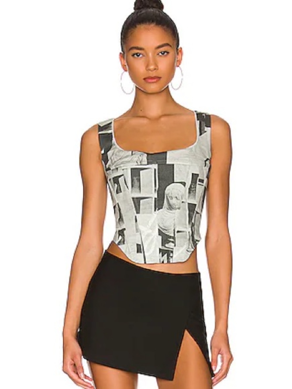 Miaou Campbell Corset in Stone Grey